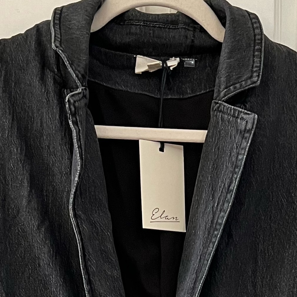 Black denim single button blazer - Picture 8 of 8